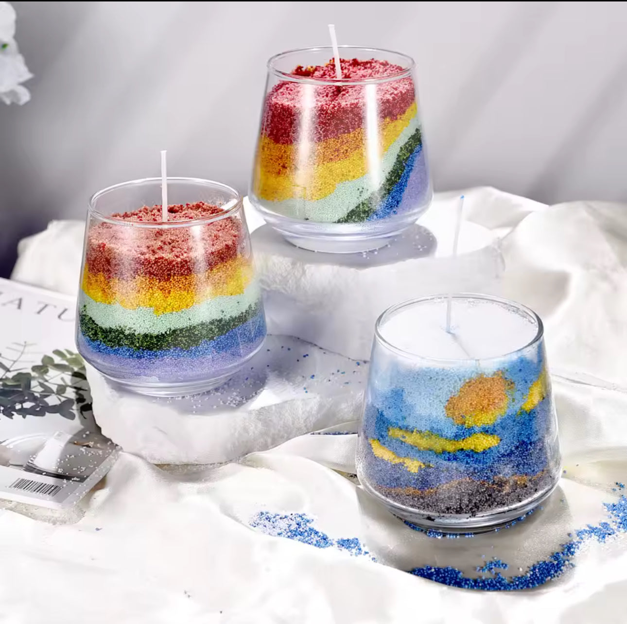 Buy 2 Get 1 Free Refillable sand candle wax + 15 Wicks
