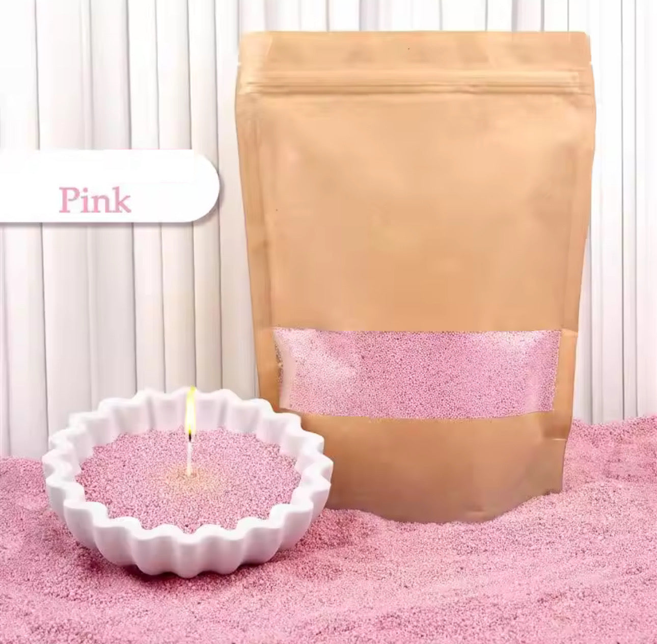 Refillable sand candle wax + 15 Wicks