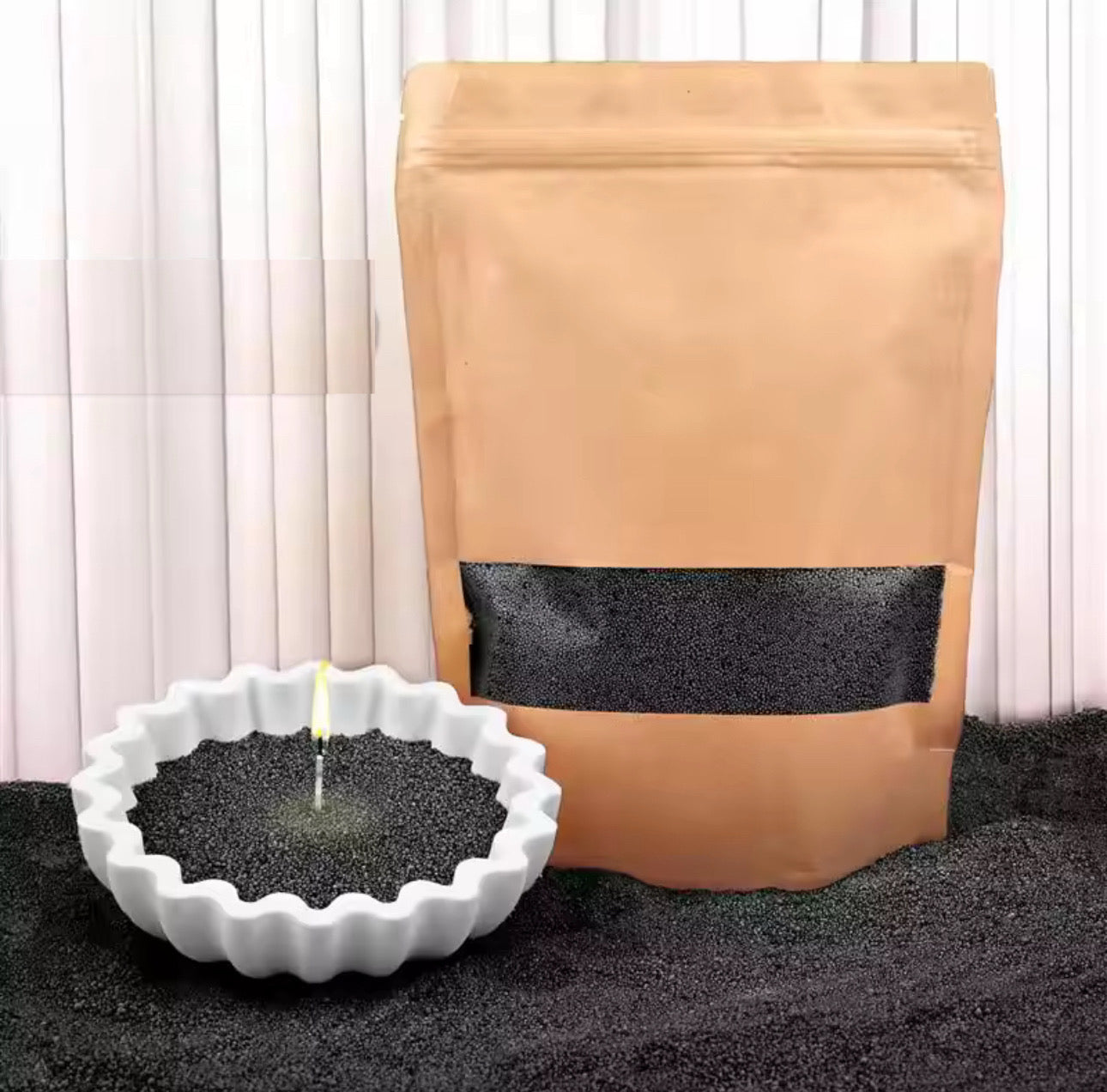 Refillable sand candle wax + 15 Wicks