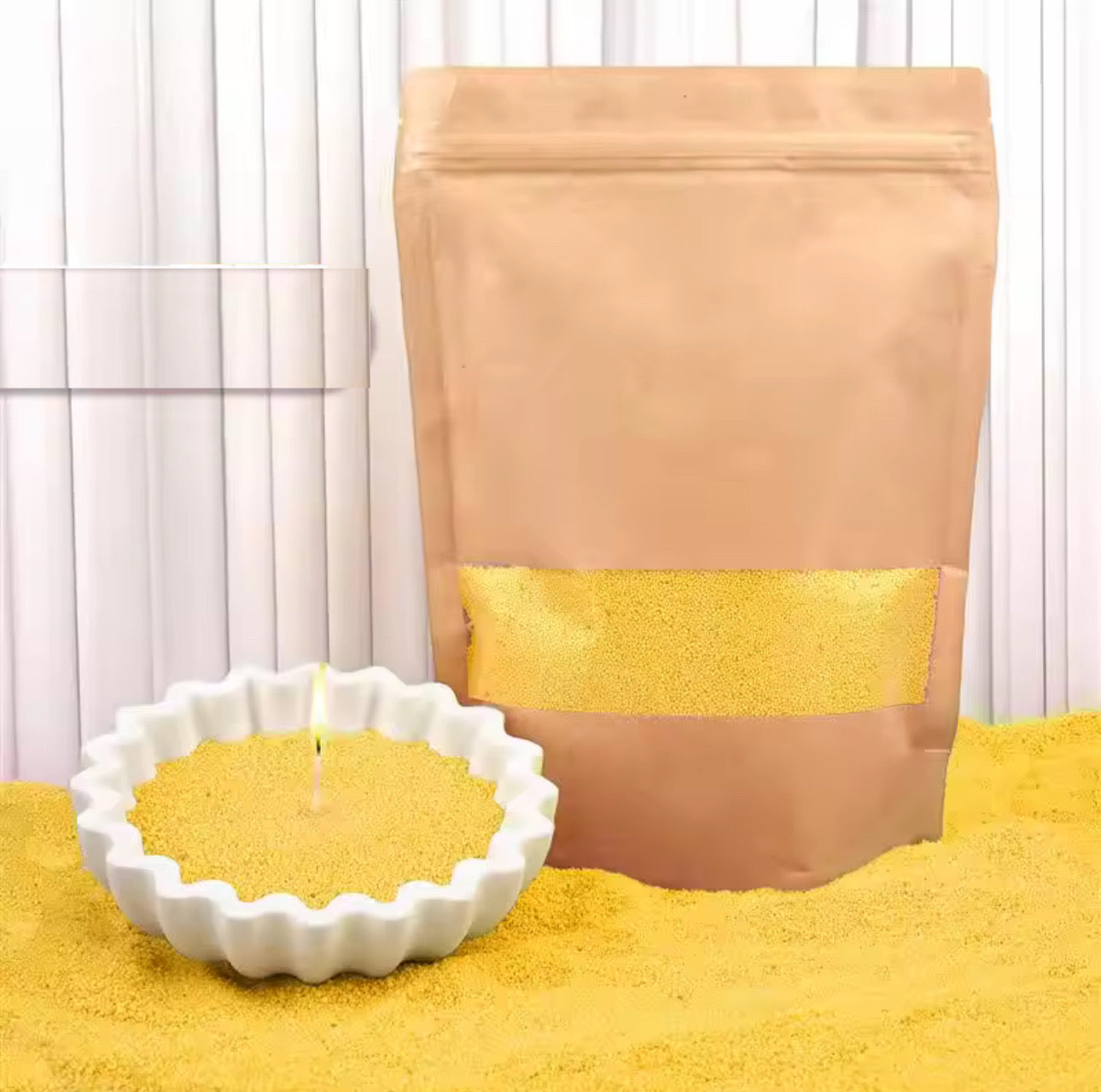 Refillable sand candle wax + 15 Wicks