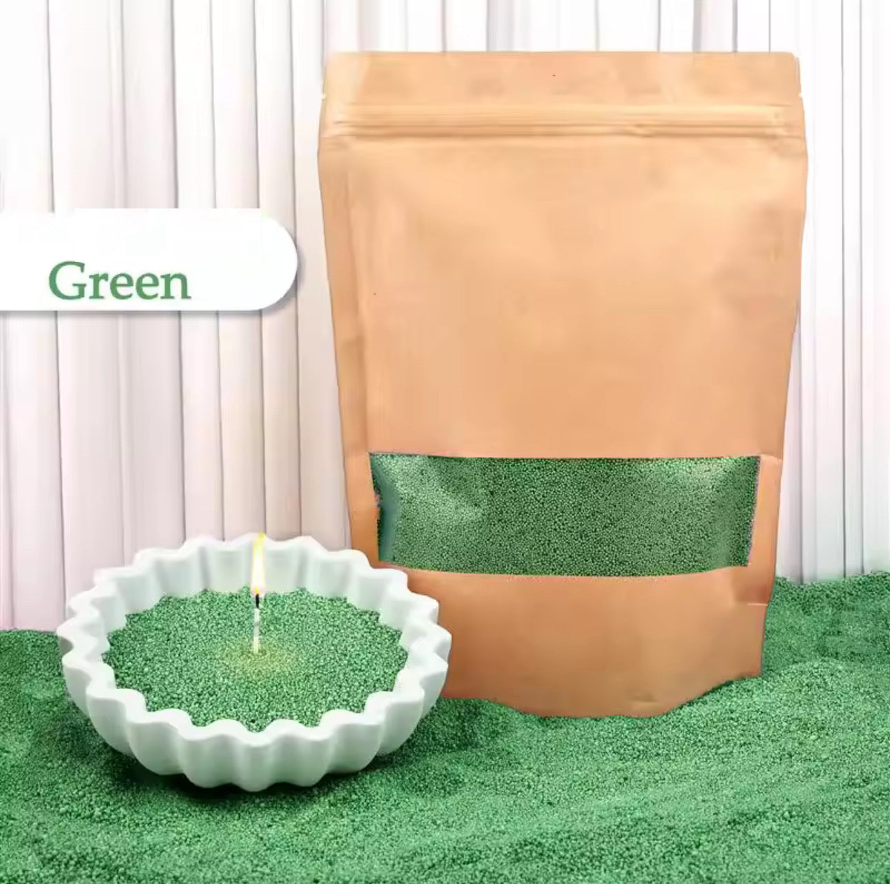 Refillable sand candle wax + 15 Wicks