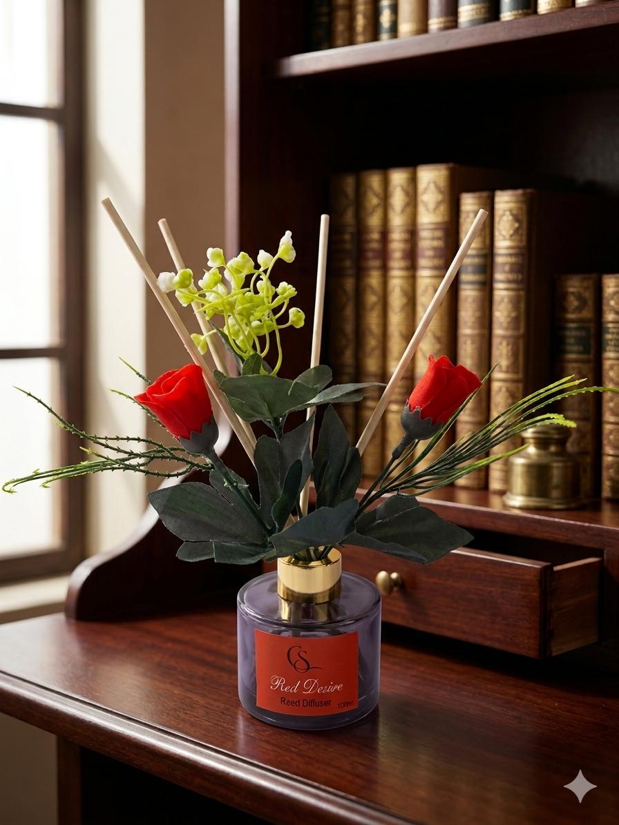 Luxury Floral Reed Diffuser Set – Long-Lasting Home Fragrance with Decorative Flowers 100Ml