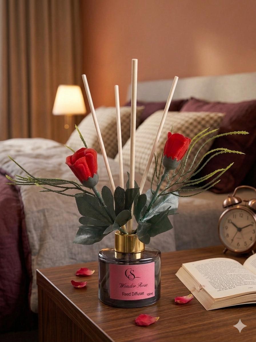 Luxury Floral Reed Diffuser Set – Long-Lasting Home Fragrance with Decorative Flowers 100Ml