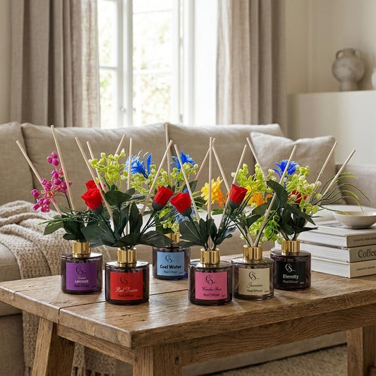 Luxury Floral Reed Diffuser Set – Long-Lasting Home Fragrance with Decorative Flowers 100Ml