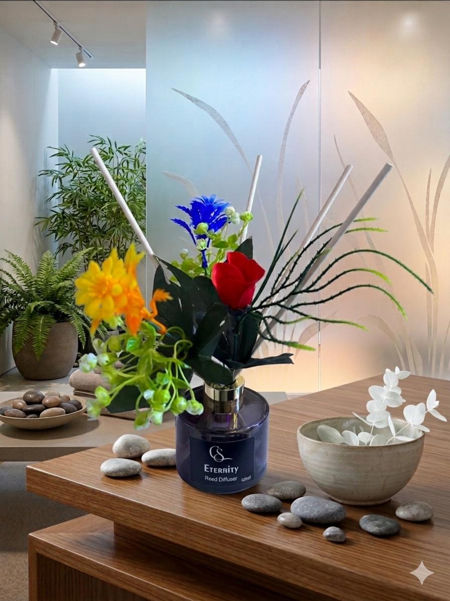Luxury Floral Reed Diffuser Set – Long-Lasting Home Fragrance with Decorative Flowers 100Ml