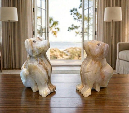 Luxury Onyx Marble Animal Figurines (Set of 2) – Handcrafted Home Decor
