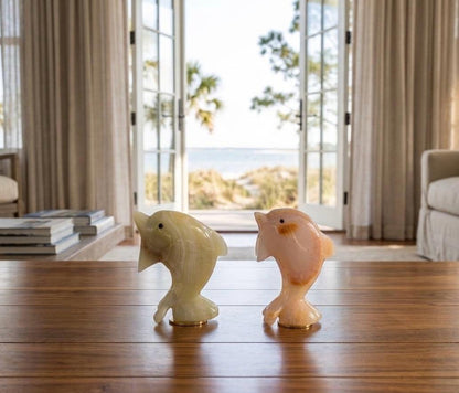 Luxury Onyx Marble Animal Figurines (Set of 2) – Handcrafted Home Decor