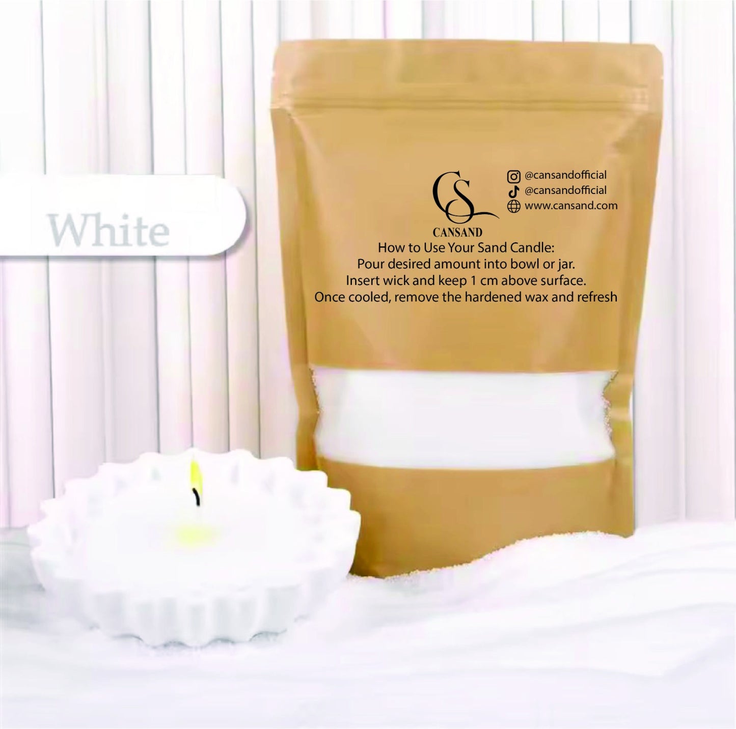 Buy 2 Get 1 Free Refillable sand candle wax + 15 Wicks