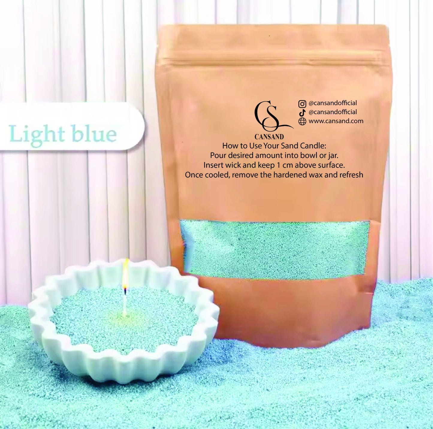 Buy 2 Get 1 Free Refillable sand candle wax + 15 Wicks